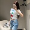 GUCCI 2025 Spring/Summer New Cherry Print Short Sleeve T-Shirt Premium Edition
