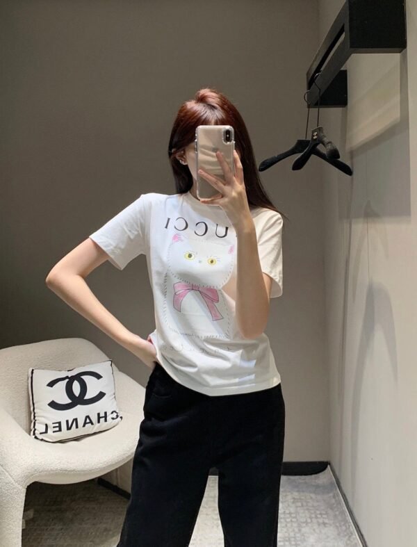GUCCI 2025 Spring/Summer New Cherry Print Short Sleeve T-Shirt Premium Edition