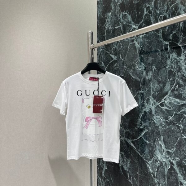 GUCCI 2025 Spring/Summer New Cherry Print Short Sleeve T-Shirt Premium Edition