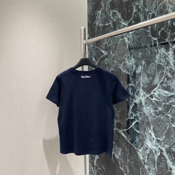 Max Mara 2025 Spring and Summer New Embroidered Flower Short Sleeve T-shirt Premium