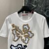 Max Mara 2025 Spring and Summer New Embroidered Flower Short Sleeve T-shirt Premium