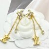 Louis Vuitton diamond floral tassel letter earrings