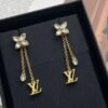 Louis Vuitton diamond floral tassel letter earrings