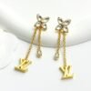 Louis Vuitton diamond floral tassel letter earrings