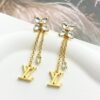 Louis Vuitton diamond floral tassel letter earrings