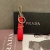 Prada keychain official website triangle brand pendant leather ring keychain car bag accessories
