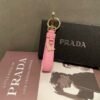 Prada keychain official website triangle brand pendant leather ring keychain car bag accessories