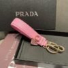 Prada keychain official website triangle brand pendant leather ring keychain car bag accessories