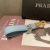 Prada keychain official website triangle brand pendant leather ring keychain car bag accessories