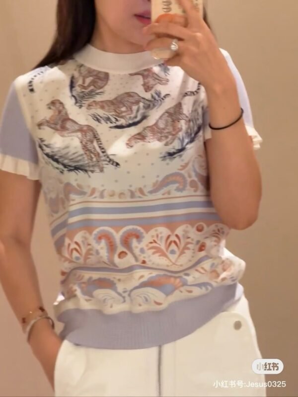 Hermès 2025 Summer New T-shirt Tiger Pattern Premium Edition