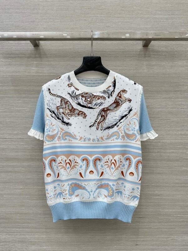 Hermès 2025 Summer New T-shirt Tiger Pattern Premium Edition