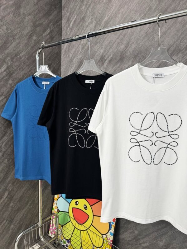 Loewe logo embroidered round neck short sleeves