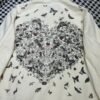 DIOR 2025 Spring/Summer new lapel heart butterfly embroidered denim jacket