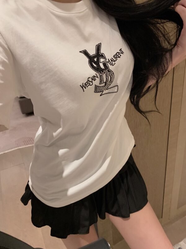 YSL cotton embroidered T-shirt