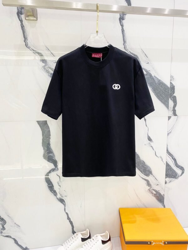 Gucci 320g crew neck short sleeve T-shirt with small double G logo embroidery