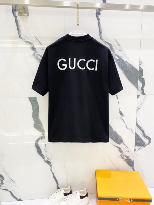 Gucci 320g crew neck short sleeve T-shirt with small double G logo embroidery