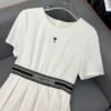 DIOR new round neck dress pleated skirt high quality