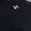 GIVENCHY full-print rhinestone and burnt flower small logo round neck short-sleeved