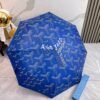 Goyard tri-fold sun-protective umbrella has a black inner coating that effectively blocks 99% of UV rays.
