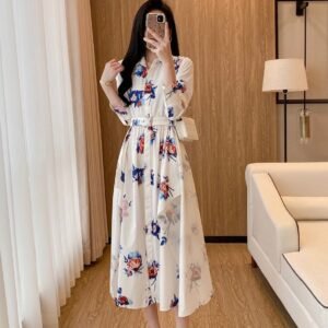 ERDEM Straight shoulder long sleeve dress