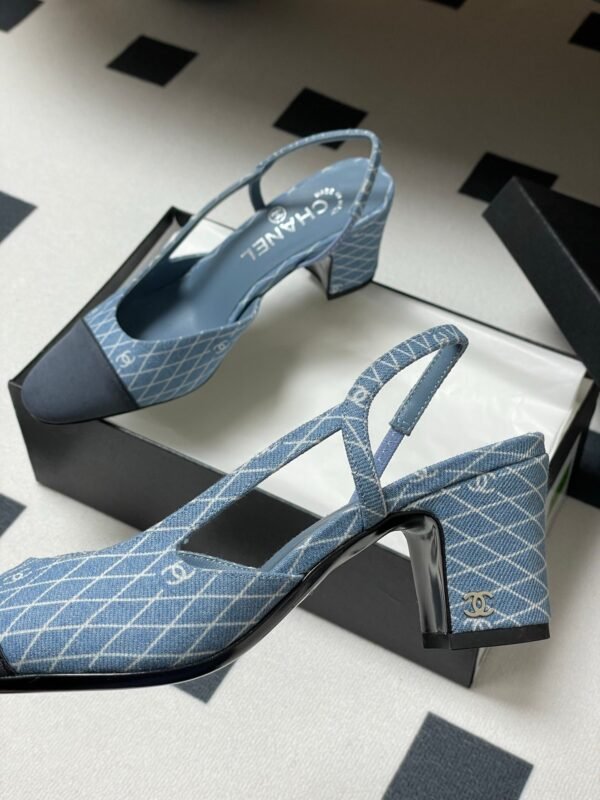 CHANEL Denim Sling-back Sandals Premium version