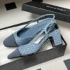 CHANEL Denim Sling-back Sandals Premium version