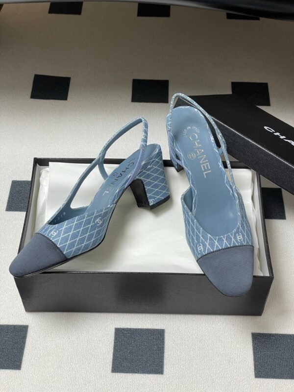 CHANEL Denim Sling-back Sandals Premium version