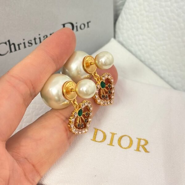 DIOR heart-shaped earrings