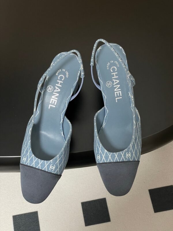 CHANEL Denim Sling-back Sandals Premium version