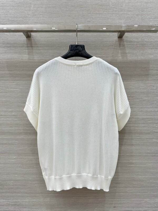 Brunello Cucinelli Spring and summer new sequin three-dimensional embroidery short-sleeved knitted T-shirt Premium