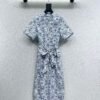 DIOR Butterfly Print Short Sleeve Dress Premium Quality