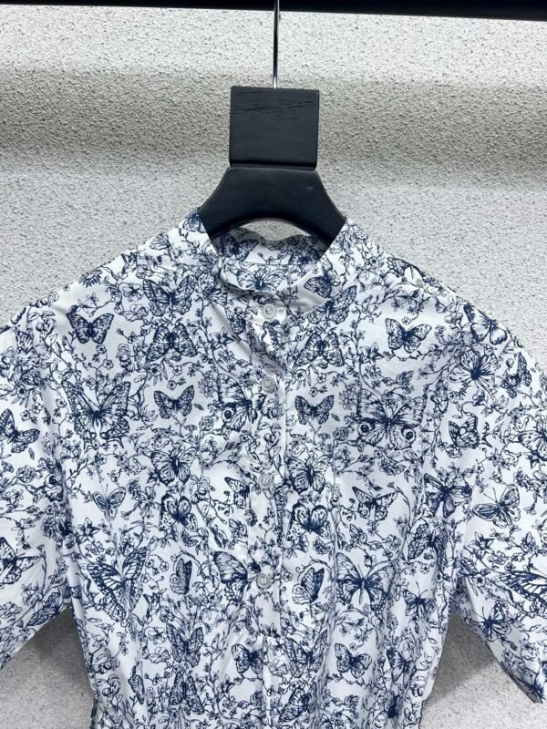 DIOR Butterfly Print Short Sleeve Dress Premium Quality