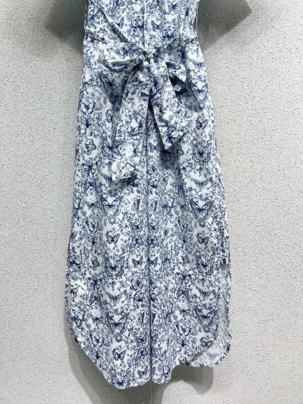 DIOR Butterfly Print Short Sleeve Dress Premium Quality