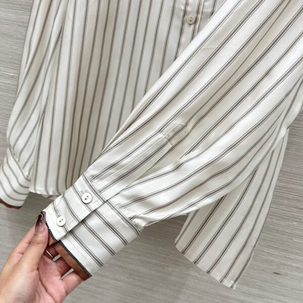 Brunello Cucinelli 2025 Spring and Summer New Arrivals Casual Wear Silk Striped Shirt Shorts Set 100% Silk Premium