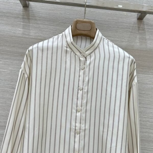 Brunello Cucinelli 2025 Spring and Summer New Arrivals Casual Wear Silk Striped Shirt Shorts Set 100% Silk Premium