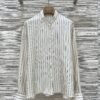 Brunello Cucinelli 2025 Spring and Summer New Arrivals Casual Wear Silk Striped Shirt Shorts Set 100% Silk Premium