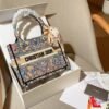 Dior Book tote butterfly fairy print embroidered jacquard tote bag with silk scarf