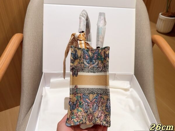 Dior Book tote butterfly fairy print embroidered jacquard tote bag with silk scarf