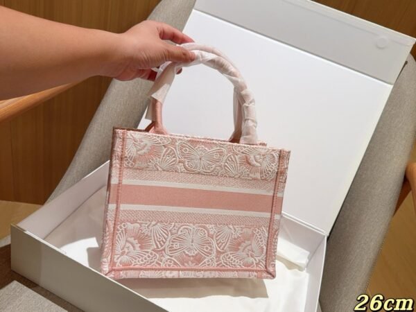 Dior Book tote butterfly fairy print embroidered jacquard tote bag with silk scarf