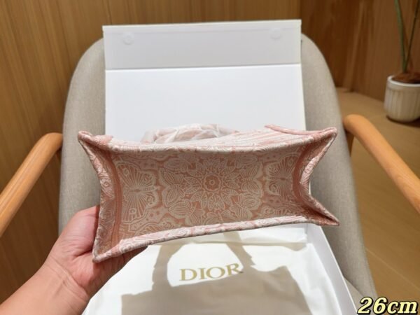 Dior Book tote butterfly fairy print embroidered jacquard tote bag with silk scarf