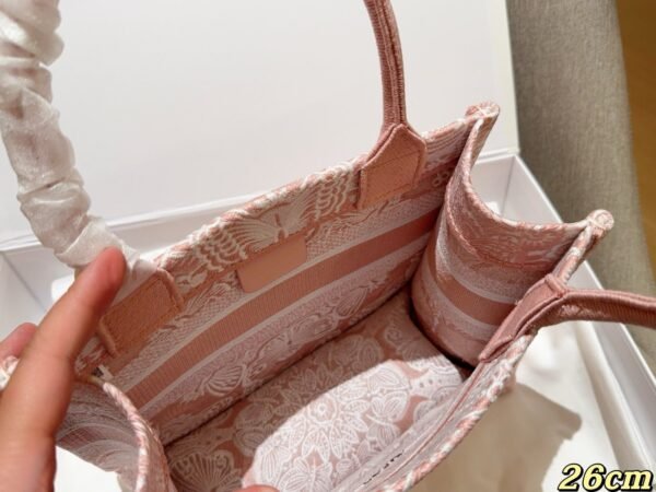 Dior Book tote butterfly fairy print embroidered jacquard tote bag with silk scarf