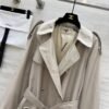 Chanel vintage series workwear mid-length trench coat with lettering printed lining and imported trench coat fabric