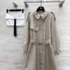 Chanel vintage series workwear mid-length trench coat with lettering printed lining and imported trench coat fabric