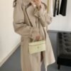 Chanel vintage series workwear mid-length trench coat with lettering printed lining and imported trench coat fabric