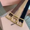 miumiu belt width 3.5cm double-sided suede calfskin material premium version