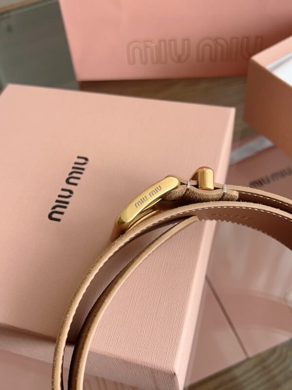miumiu belt width 3.5cm double-sided suede calfskin material premium version