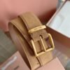 miumiu belt width 3.5cm double-sided suede calfskin material premium version
