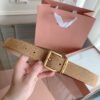 miumiu belt width 3.5cm double-sided suede calfskin material premium version