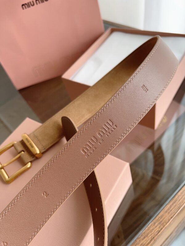 miumiu belt width 3.5cm double-sided suede calfskin material premium version
