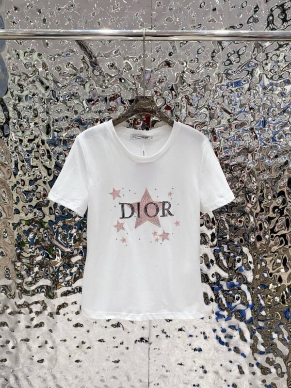 DIOR 2025 new summer T-shirt five-pointed star pattern short sleeves Pure cotton high quality version